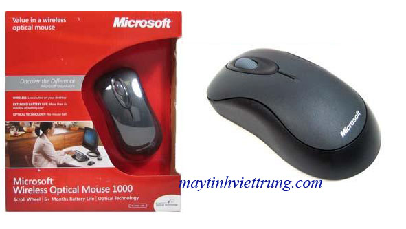 Chuột không dây Microsoft 1000, chuot khong day microsoft chinh hang, chuot microsoft gia re